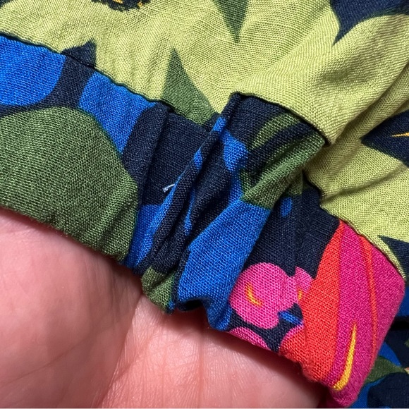 Sorella Floral Cropped Hooded Short Sleeve Boho Blouse Size Large - Picture 12 of 16